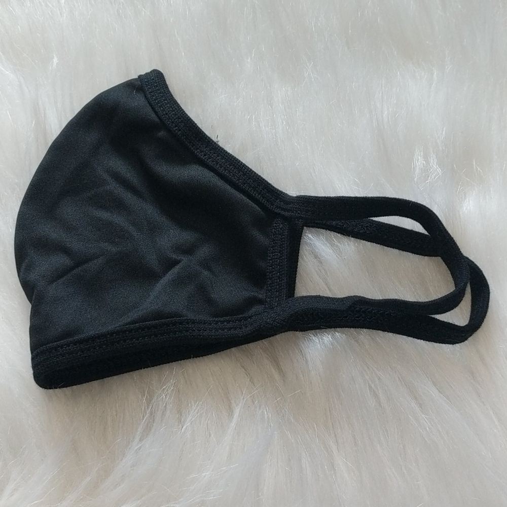 Solid Black 65/35 Poly Cotton Face Mask XL